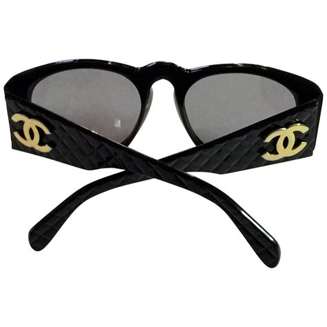 Chanel CC Logo Sunglass Plastic Black 